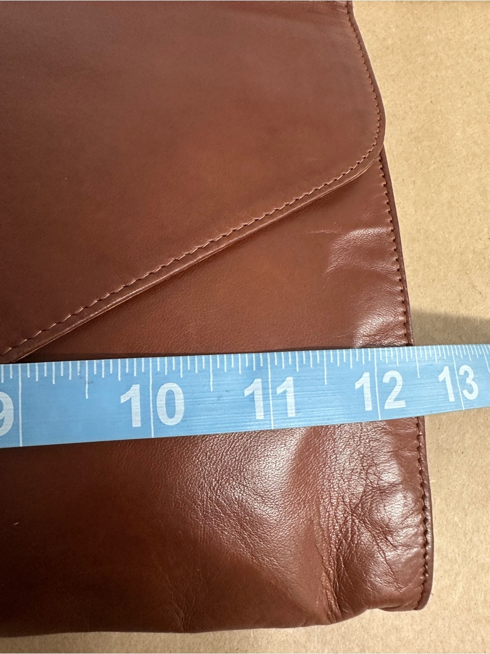 Brown Leather Envelope Clutch Polo Ralph Lauren vintage - Picture 7 of 9